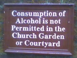 consumption of alcohol is not permitted sign
