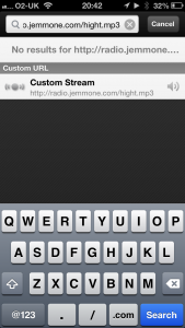 In Favourites, select "Custom Stream"