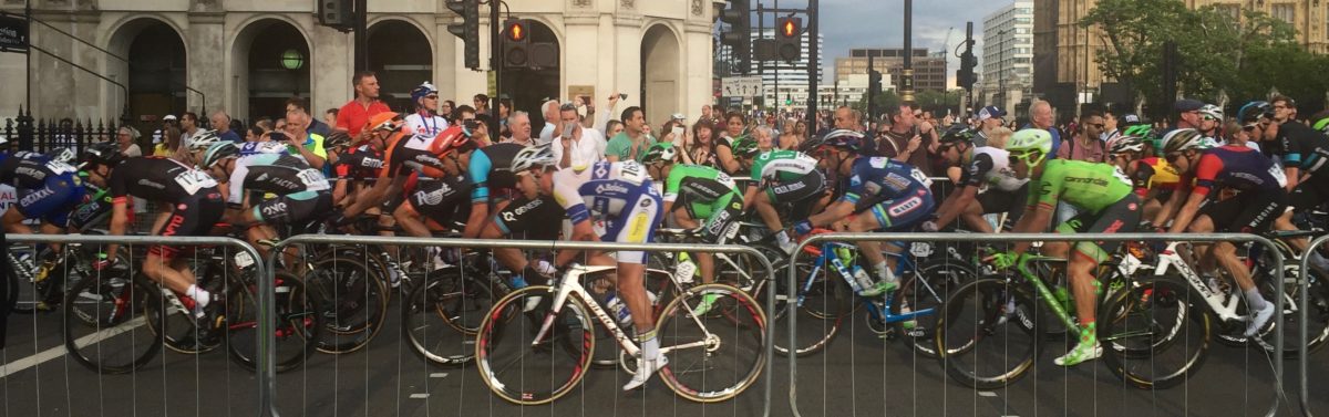 Cyclists in the Prudential London-Surrey Classic