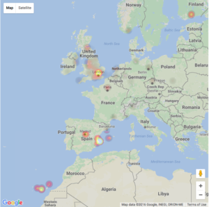 10048 check-ins mapped by Where Do You Go