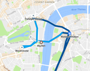 A day in the centre of London tracked by Google