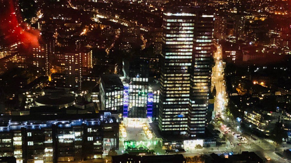 View of Euston Tower taken from the top of BT Tower, London