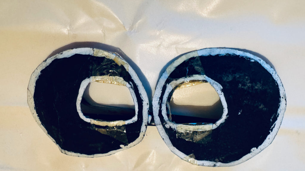 Cardboard glasses, 40-years old and used in a school play