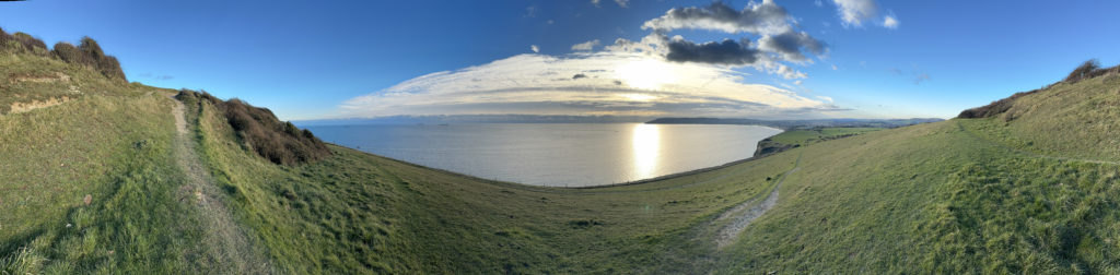 Panoramic view of Bembridge Down