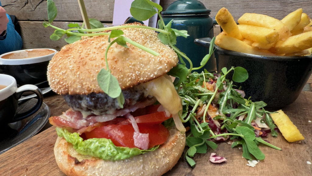 Burger and chips: my garden centre Sunday lunch