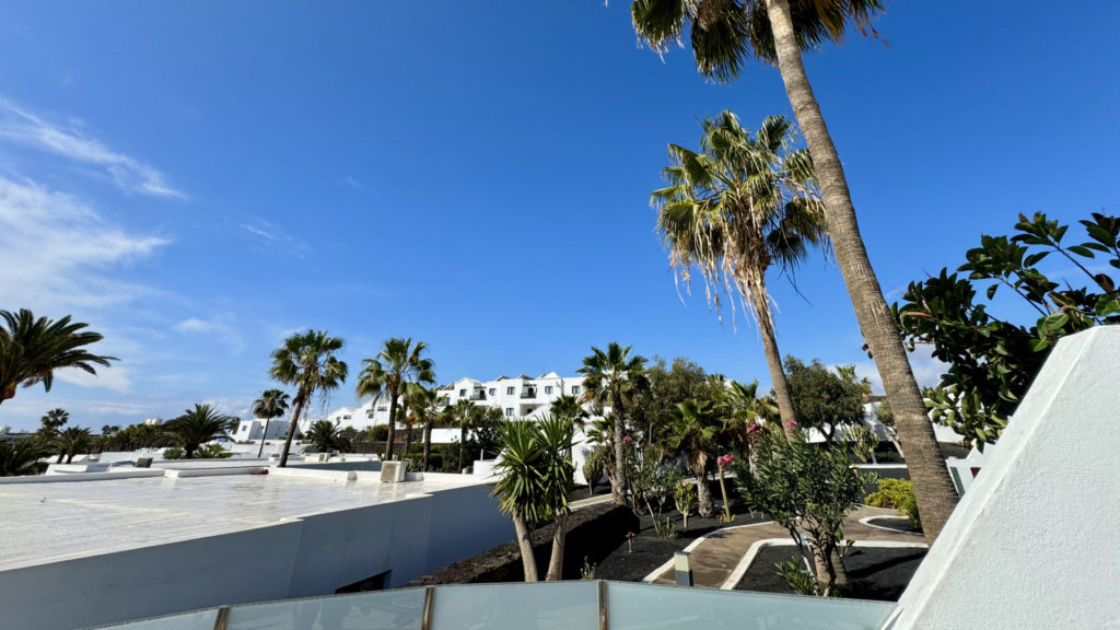 Blue skies over the Lanzarote resort.